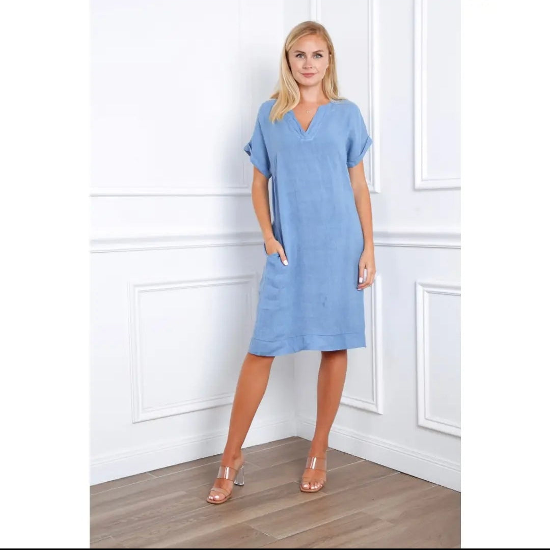 mid length linen dresses Aurora Dress
