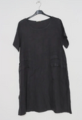 Black Short Sleeved Dress with Front Detail