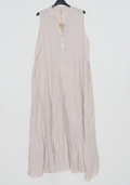 Cream Sleeveless Long Dress